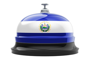 Reception bell with Salvadoran flag, 3D rendering