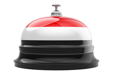 Reception bell with Yemeni flag, 3D rendering