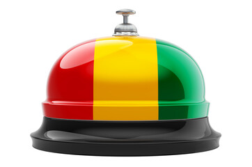Reception bell with Guinean flag, 3D rendering