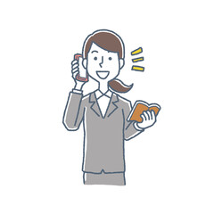 仕事の電話をする女性