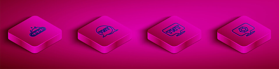 Set Isometric line Conveyor belt carrying coal, Dynamite, and Gem stone icon. Vector