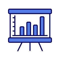 Barchart Blue Filled Vector Icon Design