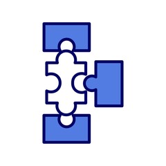 Fototapeta premium Puzzle Blue Filled Vector Icon Design