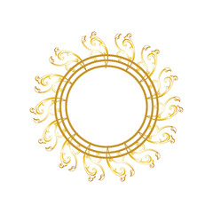 Flower golden photo frame