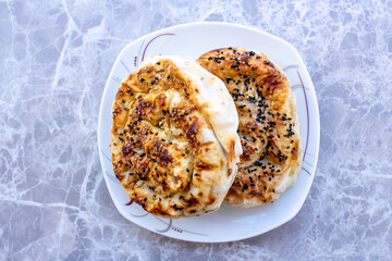 Traditional Turkish pastry borek in a plate.