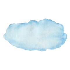 Watercolor blue spot isolated on white background.