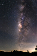 beautiful milky way in the dark night at Thailand