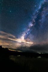 beautiful milky way in the dark night at Thailand
