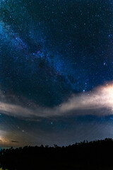 beautiful milky way in the dark night at Thailand