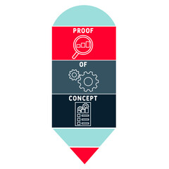POC - Proof of Concept acronym. business concept background.  vector illustration concept with keywords and icons. lettering illustration with icons for web banner, flyer, landing 