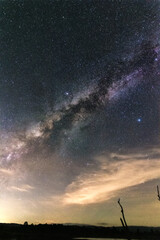 beautiful milky way in the dark night at Thailand