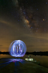 beautiful milky way in the dark night at Thailand