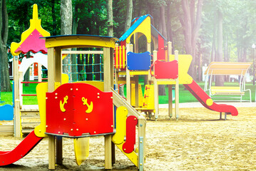 Colorful playground. ground, court, pleasure ground