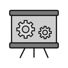 Gear Filled Grey Vector Icon Design