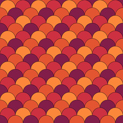 Fototapeta premium Seamless scales pattern. Japan traditional ornament. Ethnic embroidery. Repeated scallops. Fish scale. Repeat scallop shapes background. Japanese sashiko uroko motif. Squamata tiles. Squama wallpaper.