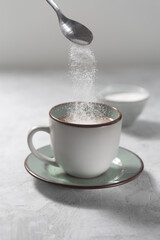 The process of making coffee with sugar-free sweetener stevia