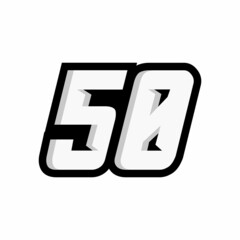 Racing number 50 logo on white background