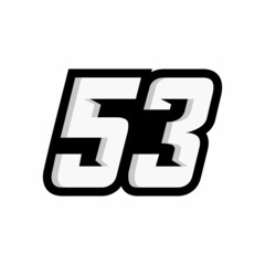 Fototapeta premium Racing number 53 logo on white background