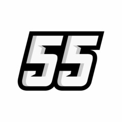 Racing number 55 logo on white background
