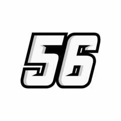 Racing number 56 logo on white background