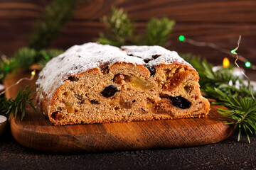 Christmas traditional fruit and nut cake