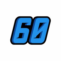 Racing number 60 logo on white background