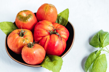 Fresh tomato with basil 