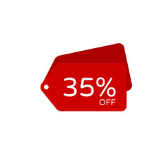 35 Percent Off, Discount Sign, Special offer price signs