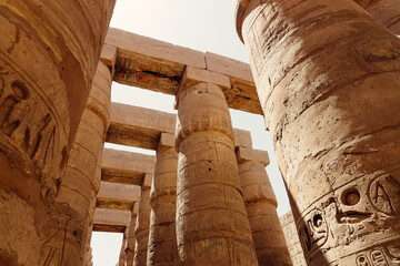 View of Karnak Temple in Luxor, Egypt.