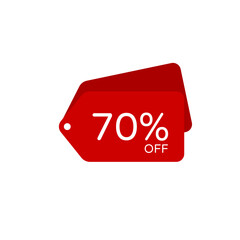 70 Percent Off, Discount Sign, Special offer price signs