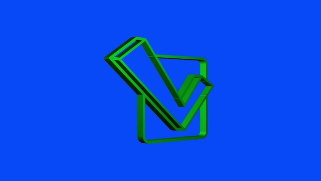 Checkmark. Green approved sticker. Motion graphics.