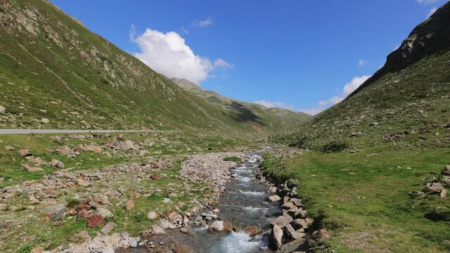 Famous Timmelsjoch High Alpine Road in the Austrian Alps also called Passo Rombo - travel photography