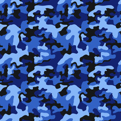 Camouflage texture seamless pattern. Abstract modern military camo endless background for fabric and fashion textile print. Vector illustration.