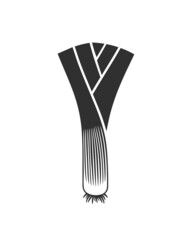 Leek logo.  Isolated leek on white background