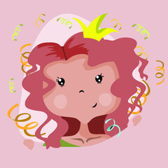 Cute little princess girl. Fashion illustration for children's clothing. Use for printing, surface design, fashion clothing