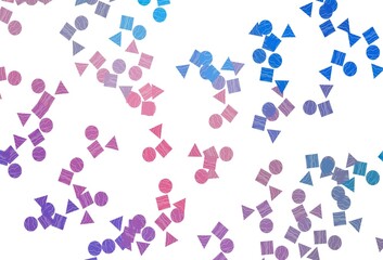 Light Blue, Red vector cover in polygonal style with circles.