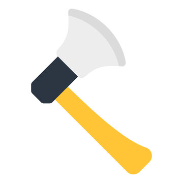 Wood cutting tool icon, flat design of axe
