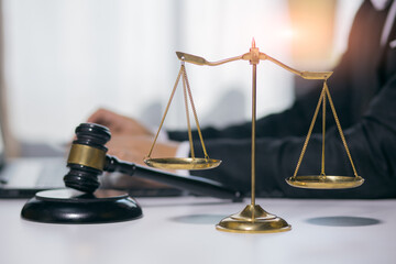 Male lawyer or judge consult having team meeting with client, Law and Legal services concept