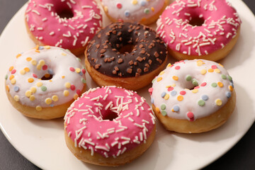 set of donut with icing