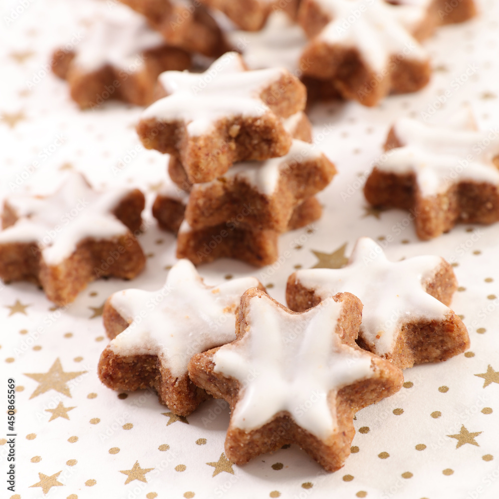 Sticker gingerbread cookies for traditional christmas