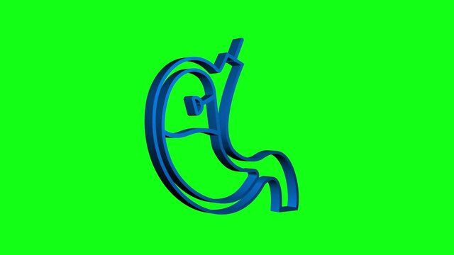 Stomach endoscopy. Endoscope in stomach through esophagus. Motion graphics.