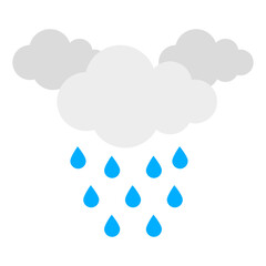 Fototapeta na wymiar Cloud with raindrops, icon of rainfall