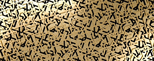 Simple shiny background. Geometric shapes and lines pattern. 3d render