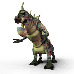 Fototapeta premium 3d-illustration of a talking isolated dinosaur centipede fantasy creature