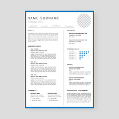 Resume template. Professional resume template design. Template design. Vector illustration.