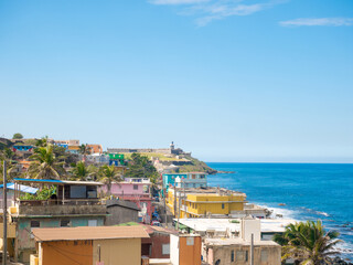 Panorama of La Perla slum in old San Juan, Puerto Rico