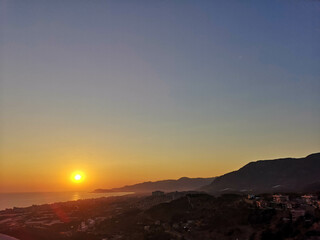 Dramatic Dreamy Sunset and Sea from Kargicak Alanya Turkey