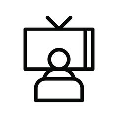 watch tv icon illustration vector graphic