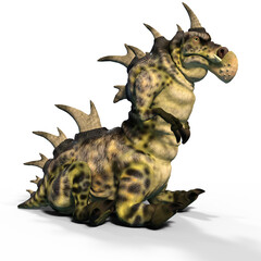 Obraz premium 3d-illustration of an isolated dinosaur centipede fantasy creature