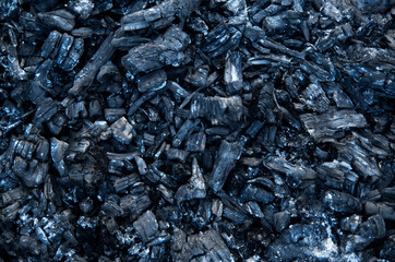 Dark black charcoal close